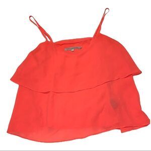 Orange ruffle foreign exchange top